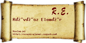 Révész Elemér névjegykártya